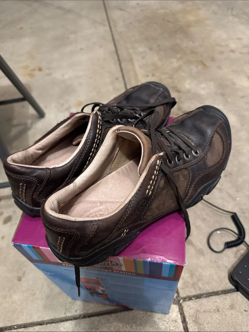 Keen Austin Men's Dark Brown Leather Lace-Up Oxfords Shoes size 9.5